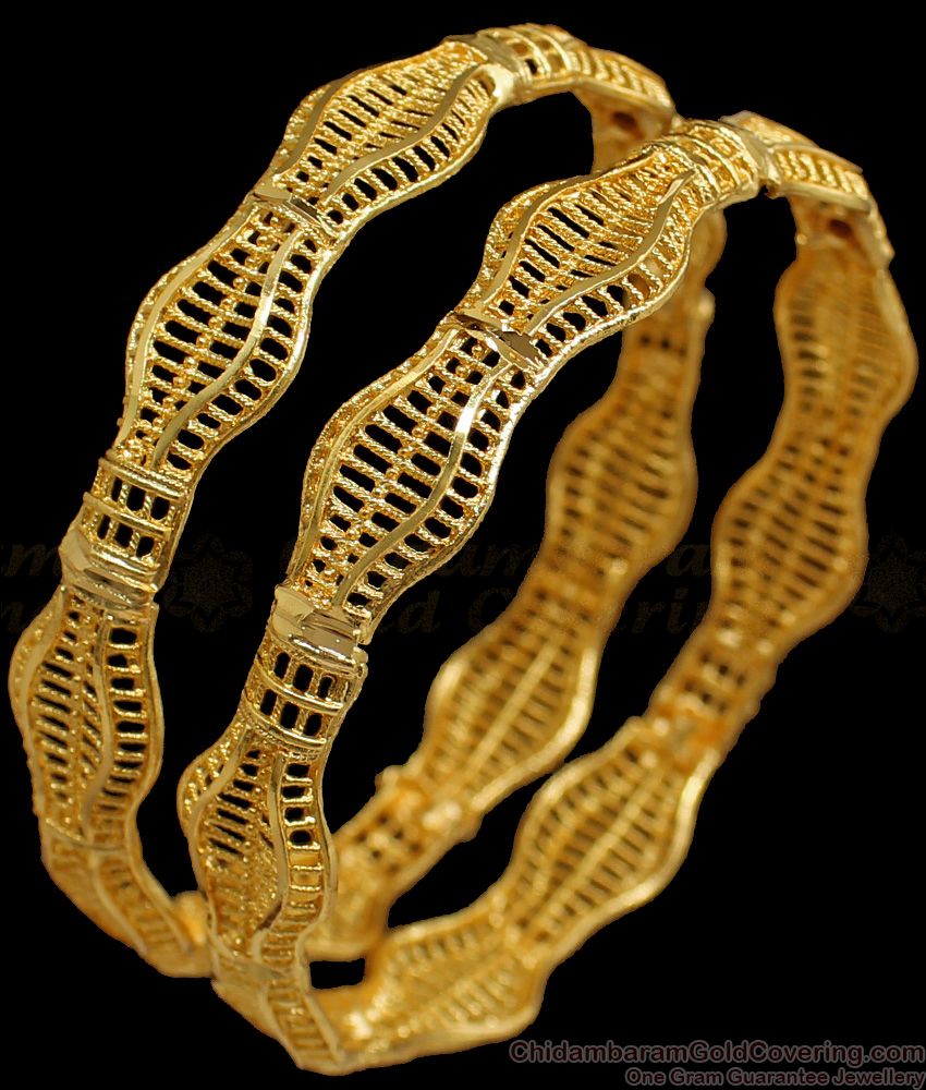 BR1659-2.8 Latest Design One Gram Gold Bangles For Daily Wear Collection