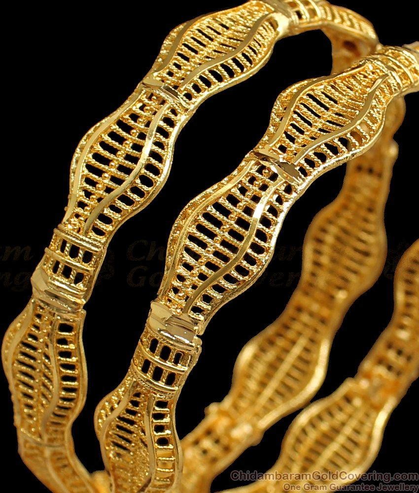 BR1659-2.8 Latest Design One Gram Gold Bangles For Daily Wear Collection