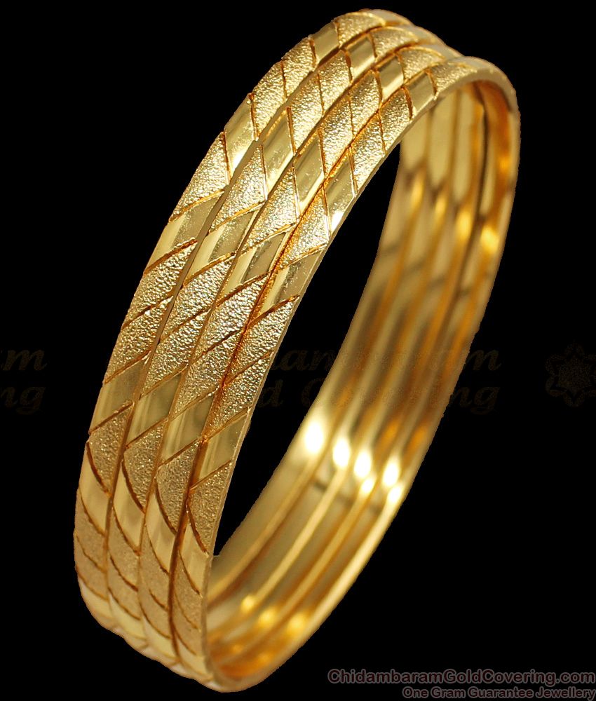 BR1664-2.6 Set Of Four One Gram Gold Bangles For Daily Wear Collection