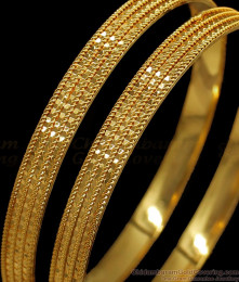 BR1668-2.6 Classical Gold Plated Set Of Two Bangles Daily Wear