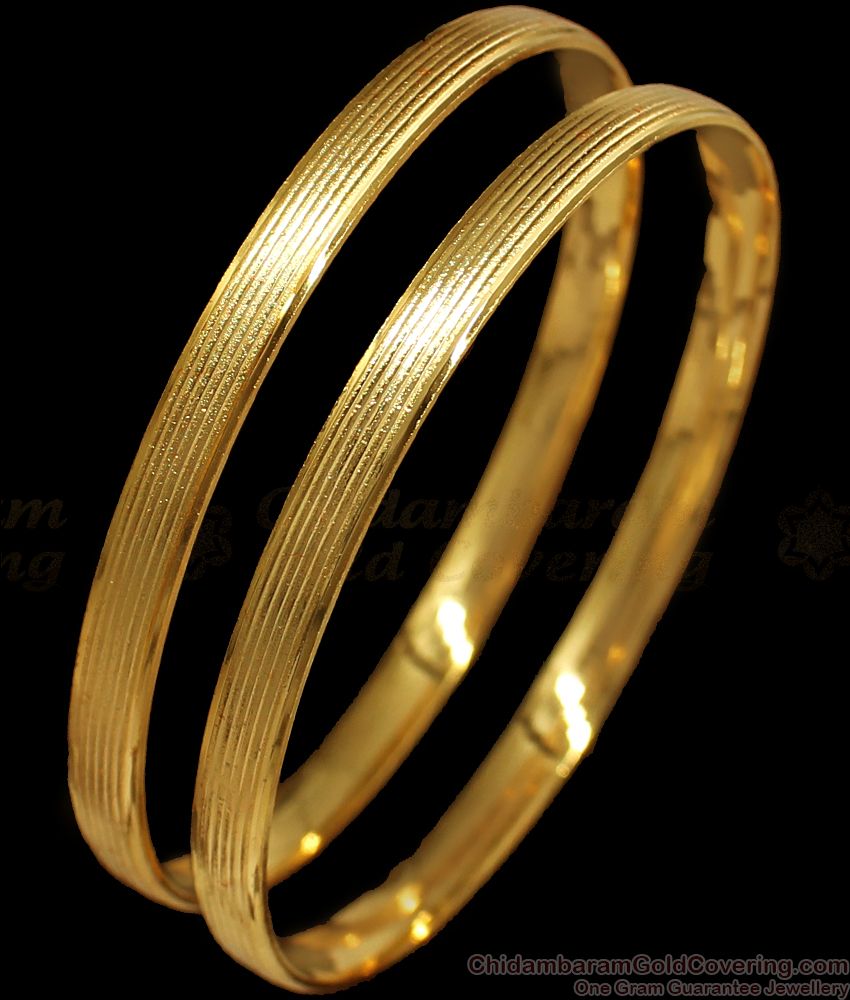 BR1670-2.4 One Gram Gold Bangles For Daily Use From Chidambaram Gold Covering