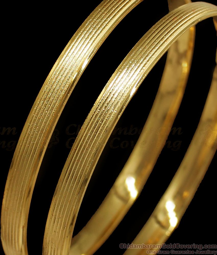 BR1670-2.10 One Gram Gold Bangles For Daily Use From Chidambaram Gold Covering
