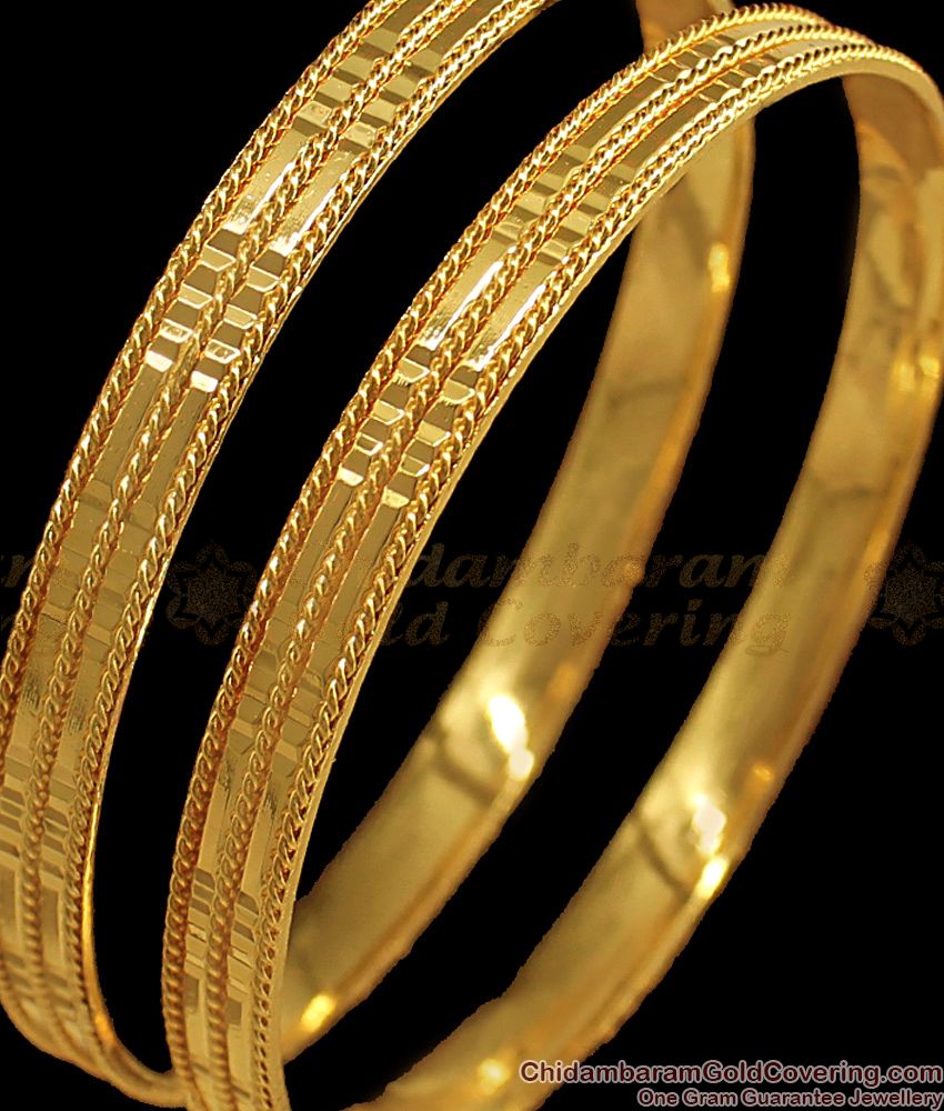 BR1673-2.6 Latest One Gram Gold Set of Two Bangles For Daily Wear