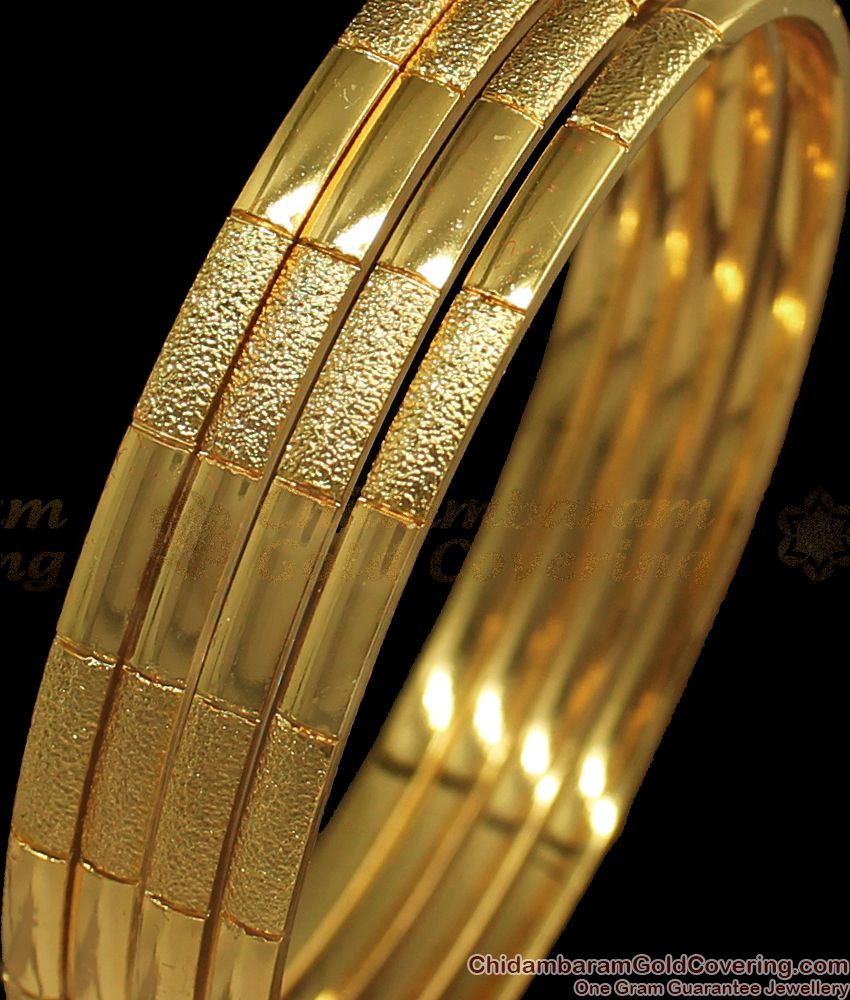 BR1674-2.4 Set of Four One Gram Gold Bangles For Daily Wear Collection