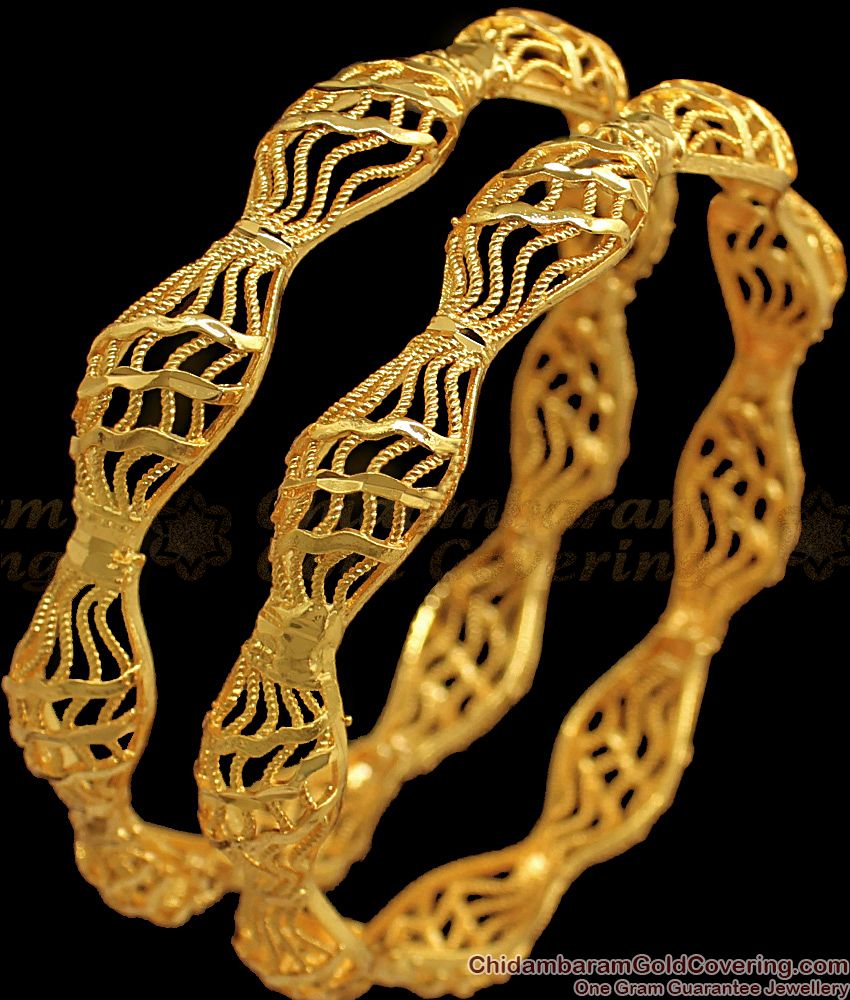 BR1679-2.8 Latest Design One Gram Gold Bangles For Daily Wear Collection