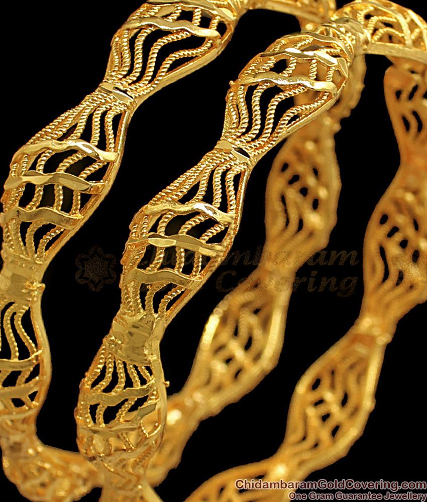 BR1679-2.10 Latest Design One Gram Gold Bangles For Daily Wear Collection