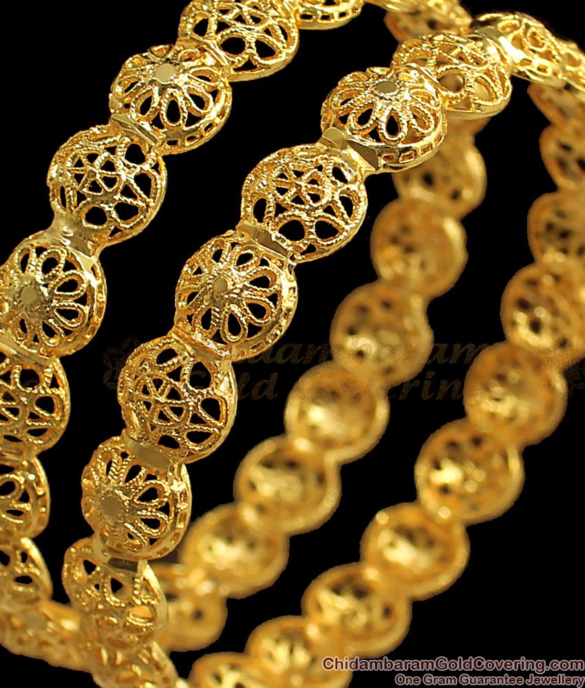 BR1680-2.8 Latest One Gram Gold Bangles For Daily Wear Collection