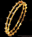 BR1708-2.4 Real Diamond Design Gold Plated Bangles For Party Wear