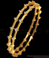 BR1708-2.6 Real Diamond Design Gold Plated Bangles For Party Wear