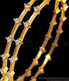 BR1708-2.8 Real Diamond Design Gold Plated Bangles For Party Wear BR1708-2.8 Real Diamond Design Gold Plated Bangles For Party Wear