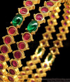 BR1709-2.4 Ruby Emerald Stone Bangles Gold Plated Bridal Jewelry