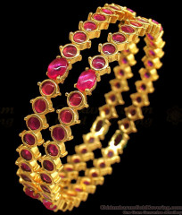 BR1710-2.8 Gold Plated Ruby Stone Bridal Bangles For Online Shopping BR1710-2.8 Gold Plated Ruby Stone Bridal Bangles For Online Shopping