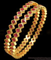 BR1711-2.8 Full Ruby Stone Impon Design Gold Bangle Collection First Quality