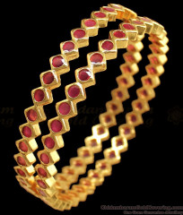 BR1711-2.6 Full Ruby Stone Impon Design Gold Bangle Collection First Quality BR1711-2.6 Full Ruby Stone Impon Design Gold Bangle Collection First Quality