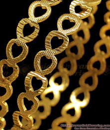 BR1714-2.8 Hearted Gold Designer Bangles Womens Fashions  BR1714-2.8 Hearted Gold Designer Bangles Womens Fashions