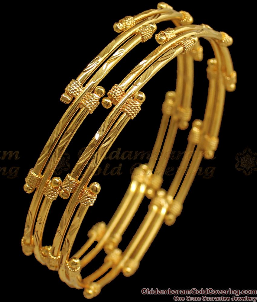 BR1715-2.8 Latest Design Gold Semiya Bangles Daily Wear