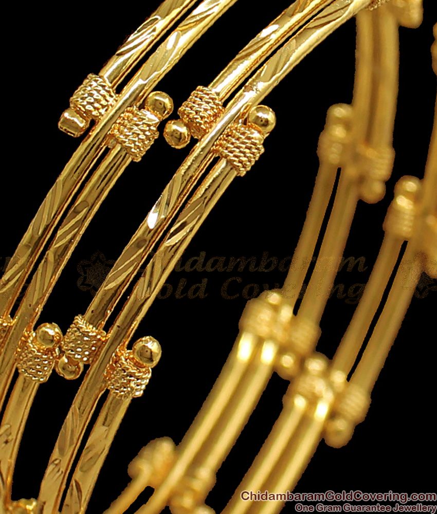 BR1715-2.10 Latest Design Gold Semiya Bangles Daily Wear