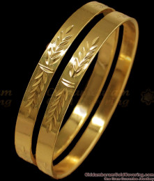 BR1719-2.4 Real Impon Leaf Pattern Gold Bangle Designs BR1719-2.4 Real Impon Leaf Pattern Gold Bangle Designs