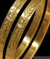 BR1719-2.4 Real Impon Leaf Pattern Gold Bangle Designs