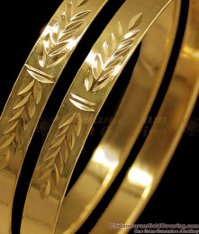 BR1719-2.4 Real Impon Leaf Pattern Gold Bangle Designs BR1719-2.4 Real Impon Leaf Pattern Gold Bangle Designs