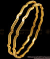 BR1722-2.10 Latest Zig Zag Wave Design Impon Gold Bangle