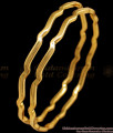 BR1722-2.4 Latest Zig Zag Wave Neli Design Impon Gold Bangle