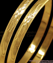BR1723-2.6 Leaf Pattern Impon Gold Bangle Designs Daily Wear BR1723-2.6 Leaf Pattern Impon Gold Bangle Designs Daily Wear