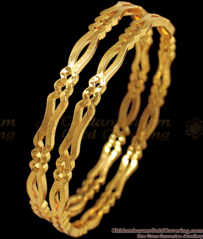 BR1726-2.8 Real Gold Pattern Impon Bangle Designs Daily Wear