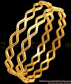 BR1727-2.4 Real Gold Zig Zag Pattern Impon Bangles For Daily Wear