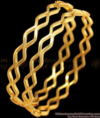 BR1727-2.8 Real Gold Zig Zag Pattern Impon Bangles For Daily Wear BR1727-2.8 Real Gold Zig Zag Pattern Impon Bangles For Daily Wear