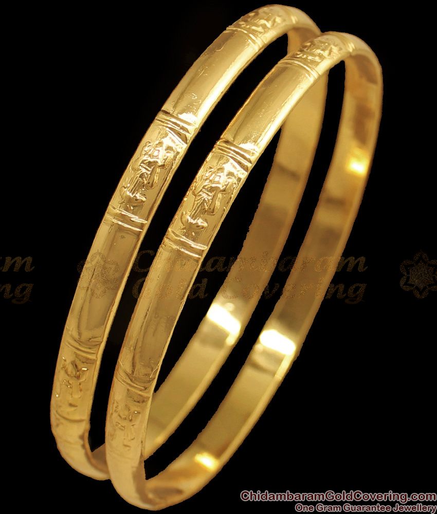 BR1731-2.4 Lakshmi Design Pure Impon Gold Bangle Traditional Wear