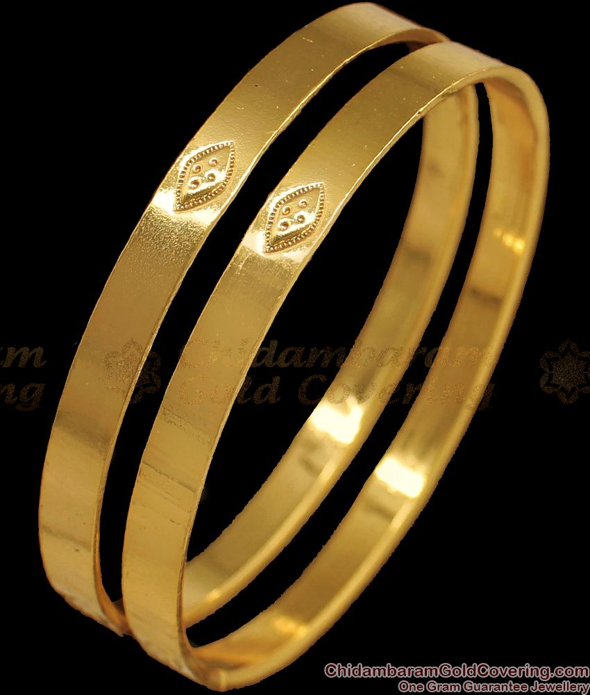 BR1740-2.8 Pure Impon Plain Gold Bangles Designs Daily Wear