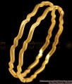 BR1743-2.4 Original Impon Wave Design Gold Bangle Traditional Wear