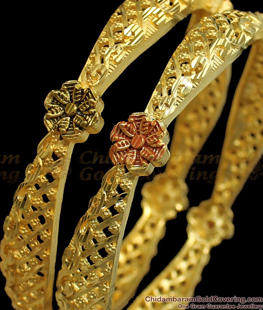BR1747-2.6 Enamel Forming Gold Bangle Bridal Wear Designs