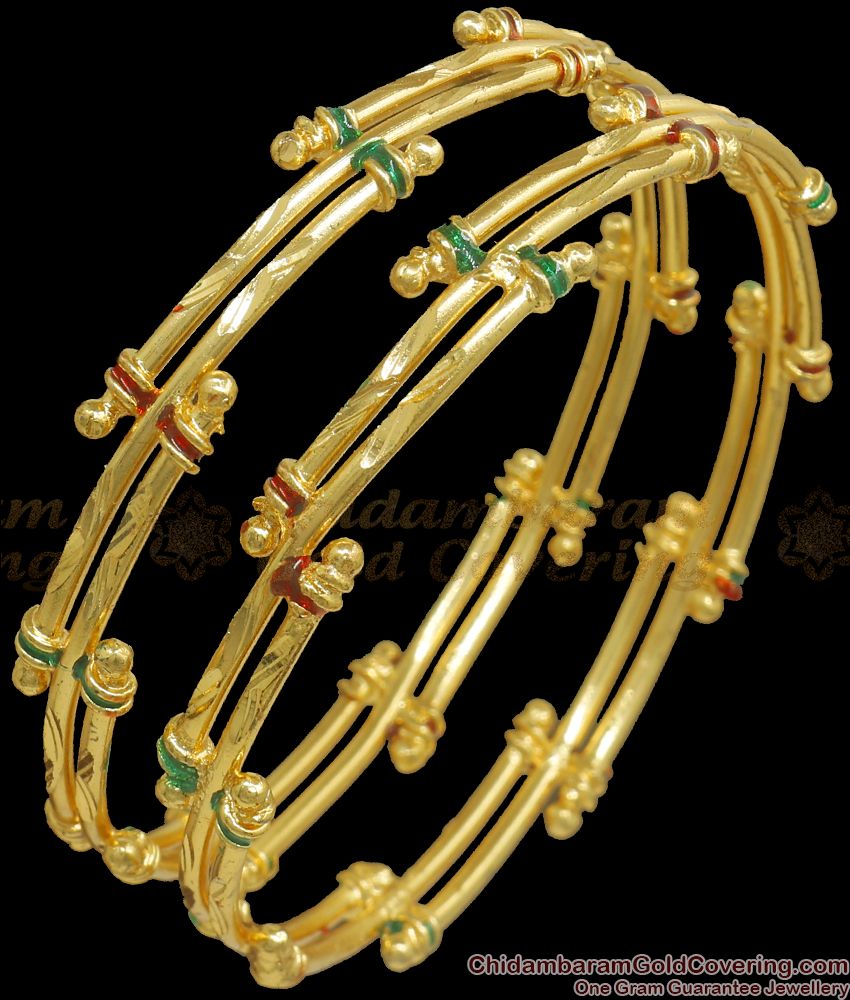 BR175-2.8 Size One Gram Gold Plated Traditional Semiya Design Bangle