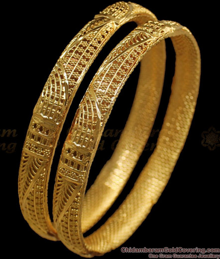 BR1279-2.10 Size Simple One Gram Gold Bangle Designs For Ladies Online ...
