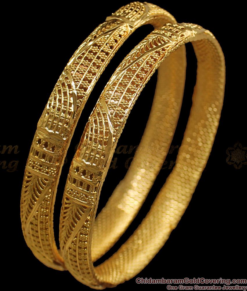 BR1751-2.8 New Pattern Design One Gram Gold Bangle Party Wear