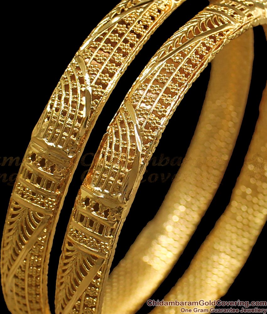 BR1751-2.4 New Pattern Design One Gram Gold Bangle Party Wear