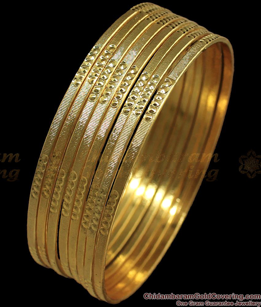 BR1752-2.4 Set Of Eight Gold Bangle Designs For Daily Wear