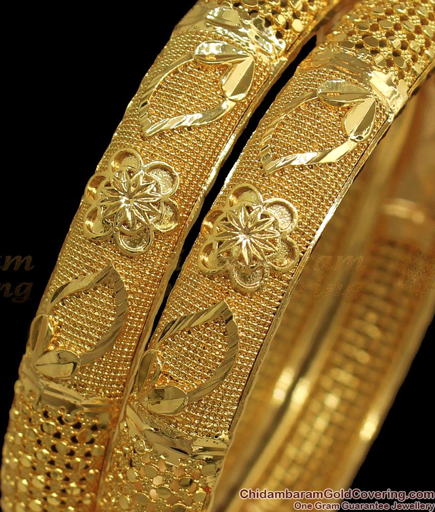 BR1763-2.10 Broad Kada Gold Bangle Bridal Collections
