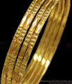 BR1766-2.10 Thin Gold Bangle Set Of Four Designs Daily Wear