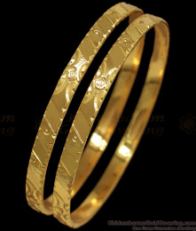 BR1768-2.6 Traditional Plain Design Gold Ethnic Bangles Daily Wear BR1768-2.6 Traditional Plain Design Gold Ethnic Bangles Daily Wear