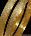 BR1774-2.10 Thick Matt Surface Plain Gold Bangle Designs Daily Wear 