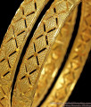 BR1777-2.4 X Pattern Guarantee Gold Bangle Collections Kerala Design