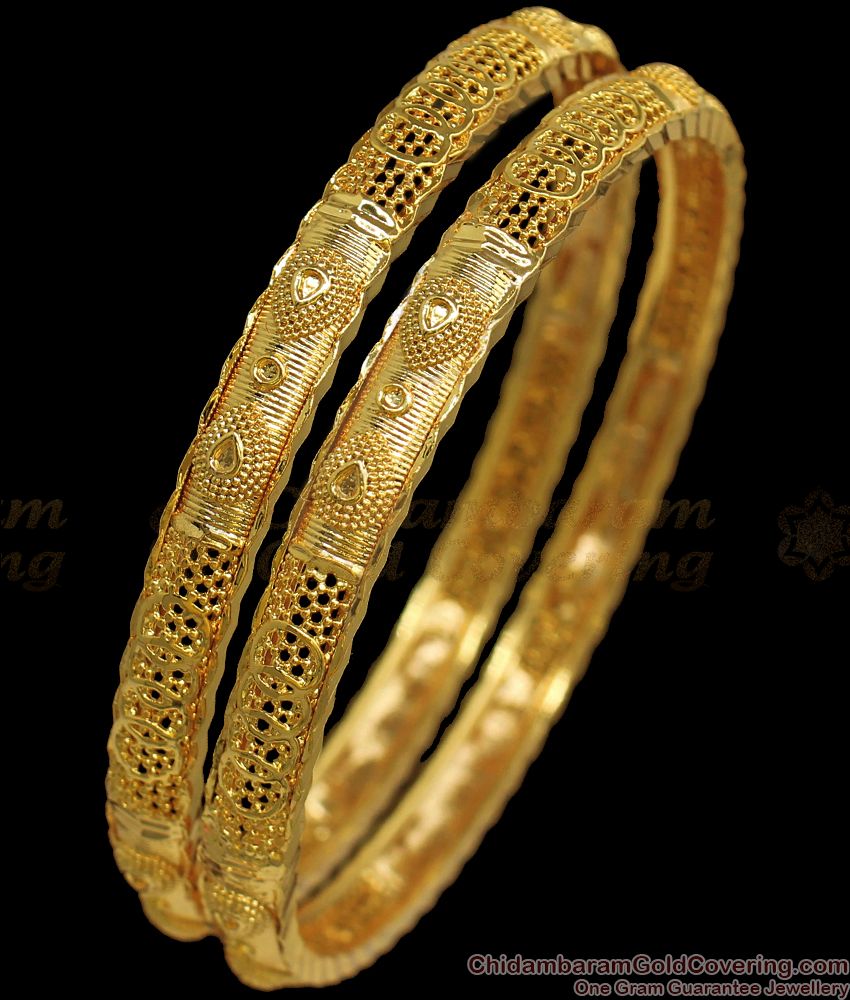 BR1780-2.10 One Gram Gold Traditional Bangle Collections 