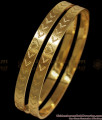 BR1785-2.4 Simple Heart Plain Design Gold Bangle Daily Wear