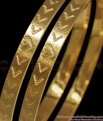 BR1785-2.6 Simple Heart Plain Design Gold Bangle Daily Wear BR1785-2.6 Simple Heart Plain Design Gold Bangle Daily Wear