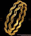 BR1811-2.10 New Spiral Dual Line Gold Neli Bangles Shop Online