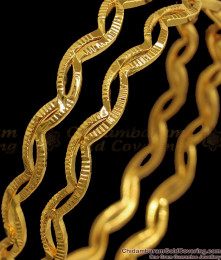 BR1811-2.8 New Spiral Dual Line Gold Neli Bangles Shop Online