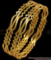 BR1812-2.10 Latest Triple Layer Gold Neli Bangle Collections Daily Wear